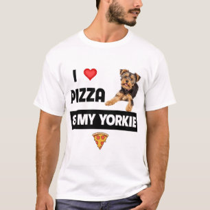 I Love Pizza And My Yorkie Dog Pepperoni Yorkshire T-Shirt