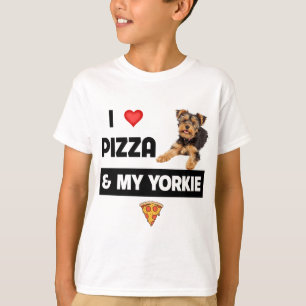 I Love Pizza And My Yorkie Dog Pepperoni Yorkshire T-Shirt