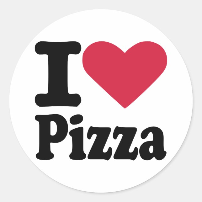 I love pizza classic round sticker (Front)