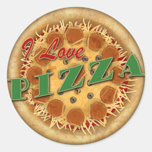 I Love Pizza Classic Round Sticker