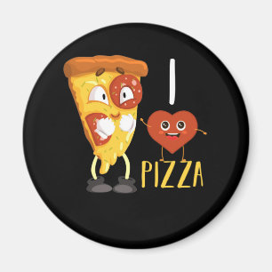 I Love Pizza Cute Pizza Slice Magnet