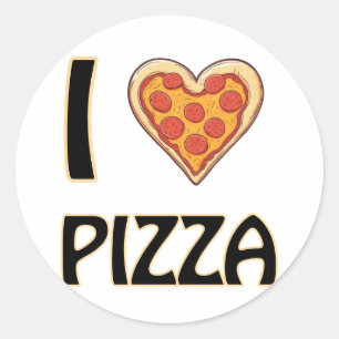 I love Pizza – Funny Food Lover Gift Classic Round Sticker