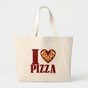 I Love Pizza Large Tote Bag
