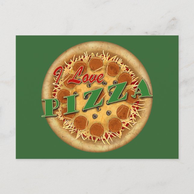 I Love Pizza Postcard (Front)