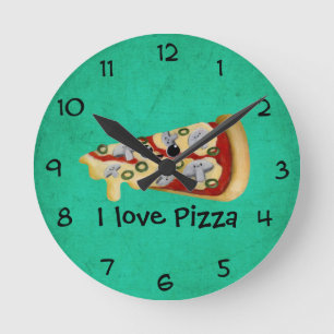 I love Pizza Round Clock