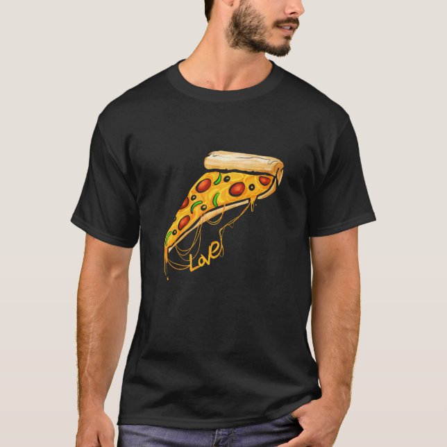 I Love Pizza Slice Pizza T-Shirt (Front)