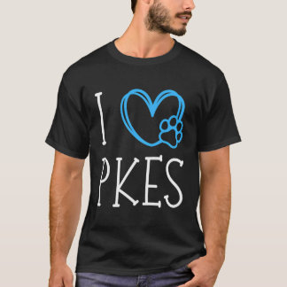 I Love Pkes Blackdark Grey T-Shirt