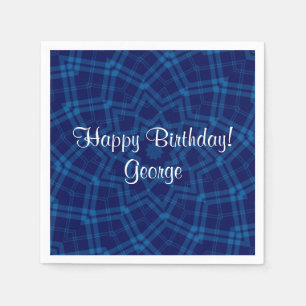 I Love Plaid Blue Napkin
