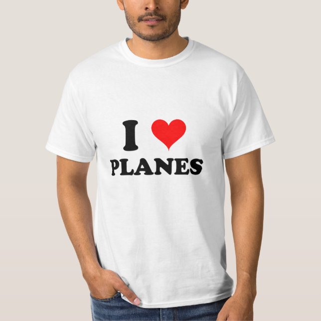 I Love Planes T-Shirt (Front)
