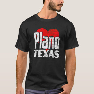 I Love Plano Texas Retro Big Heart Plano Vacation T-Shirt