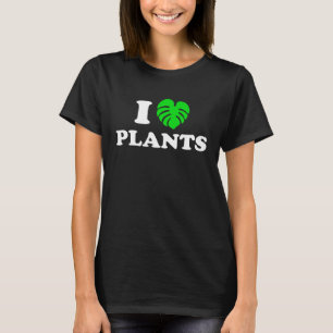 I Love Plants Cute  Monstera Leaf Heart Garden Mam T-Shirt