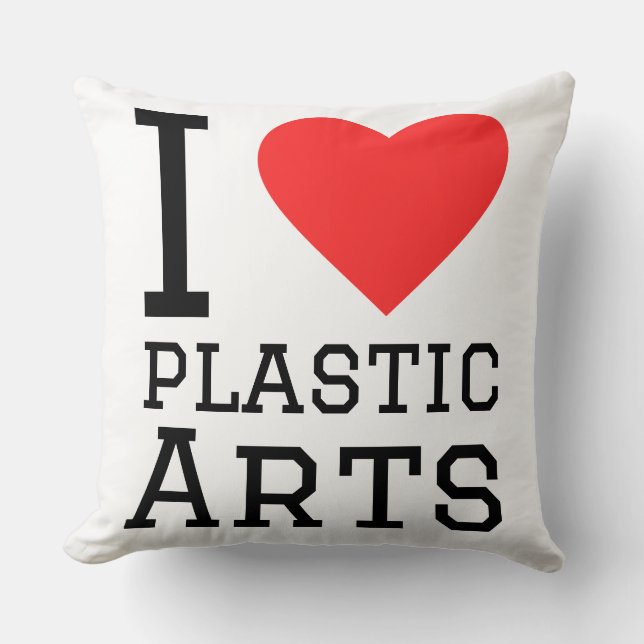I love plastic arts  cushion (Front)