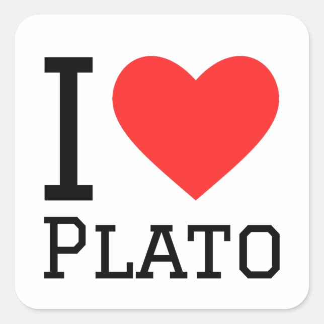 I love Plato  Square Sticker (Front)