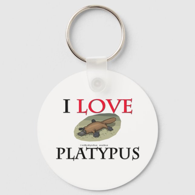 I Love Platypus Key Ring (Front)