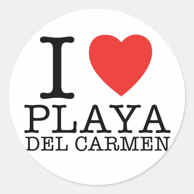 I love Playa del Carmen Classic Round Sticker (Front)