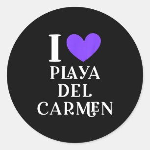 I Love Playa Del Carmen Mexico Vacation _1  Classic Round Sticker