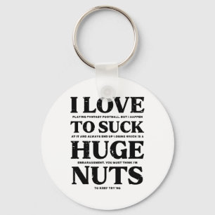 I Love Playing Fantasy Footll Funny Loser Pink Men Key Ring
