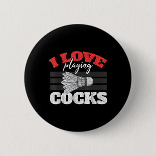 I Love Playing S Shuttle Birdie Badminton 6 Cm Round Badge