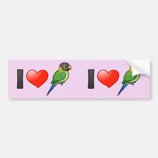 I Love Plum-headed Parakeets (female) Bumper Sticker (Front)