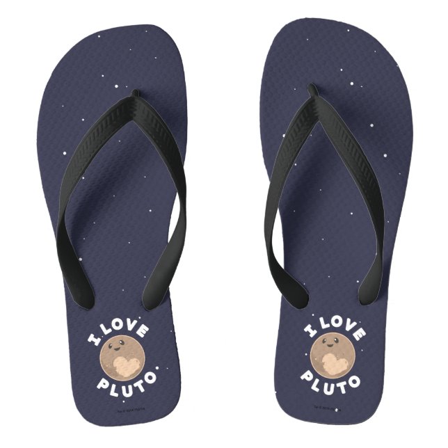 I Love Pluto Flip Flops (Footbed)