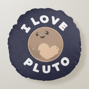 I Love Pluto Round Cushion