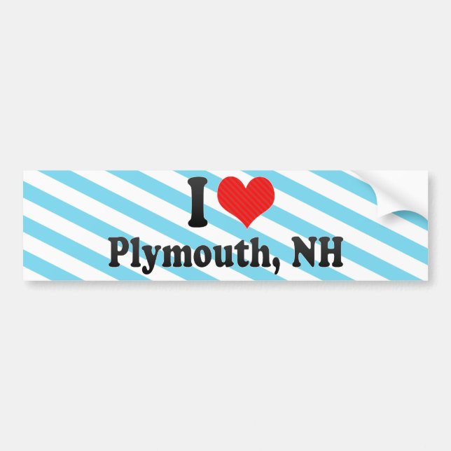 I Love Plymouth, NH Bumper Sticker (Front)