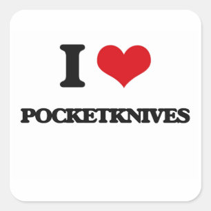 I Love Pocketknives Square Sticker