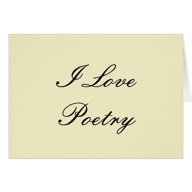 I Love Poetry Blank Cards (Cream & Black) (Front Horizontal)