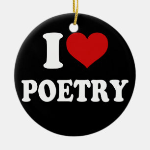 I Love Poetry Ceramic Tree Decoration
