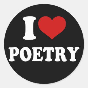 I Love Poetry Classic Round Sticker
