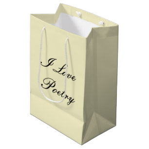 I Love Poetry Gift Bag (Cream & Black)