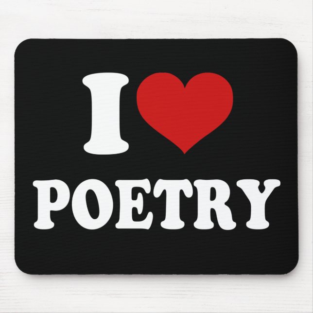 I Love Poetry Mouse Mat (Front)