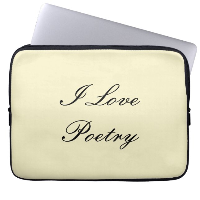 I Love Poetry Tablet Case (Cream & Black) (Front)