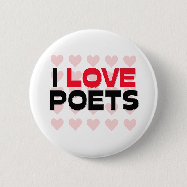 I LOVE POETS 6 CM ROUND BADGE (Front)