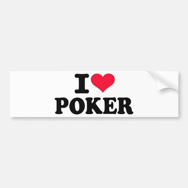 I love Poker Bumper Sticker (Front)