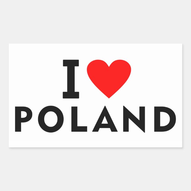 I love Poland country like heart travel tourism Rectangular Sticker (Front)