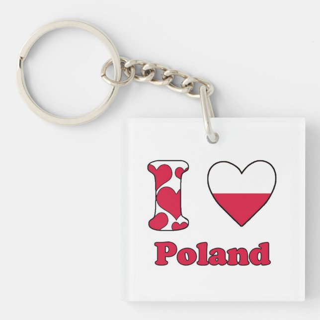 I love Poland Key Ring (Front)