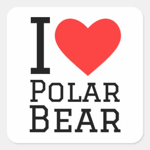 I love polar bear square sticker