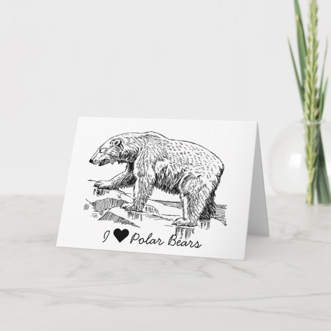 I Love Polar Bears Card (Front)