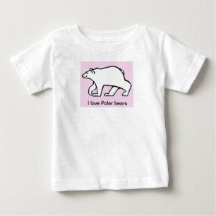 I love POLAR BEARS - Endangered animal graphic Baby T-Shirt