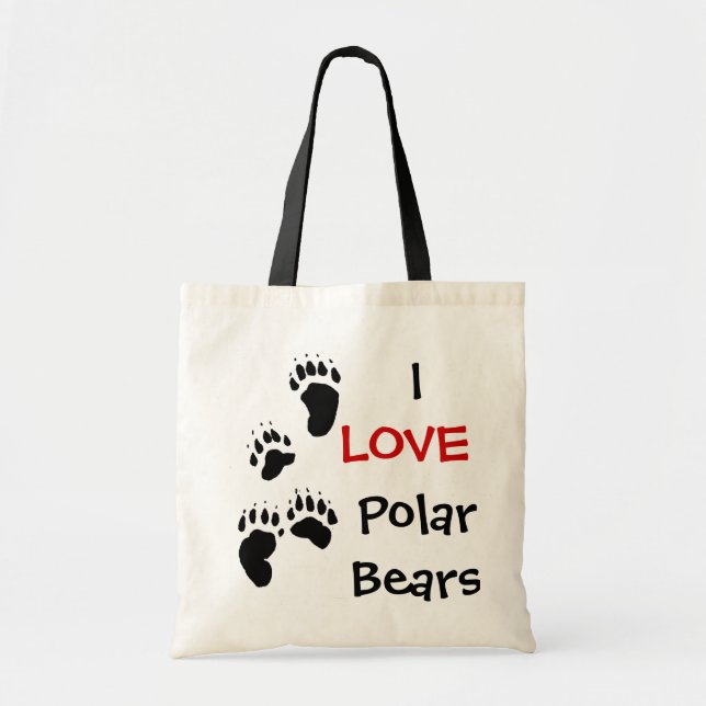 I LOVE POLAR BEARS TOTE BAG (Front)
