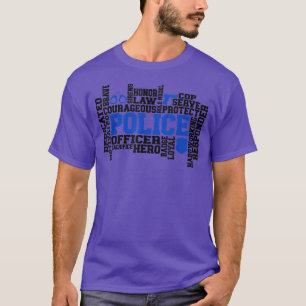 I Love Police Officers Cops Law Enforcement Gun Po T-Shirt