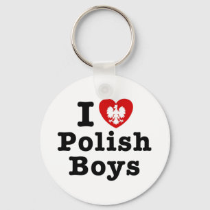 I Love Polish Boys Key Ring