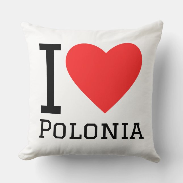 I love polonia square sticker cushion (Front)