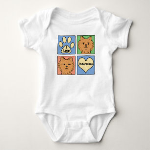 I Love Pomeranians Baby Bodysuit
