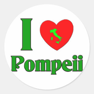 I Love Pompeii Italy Classic Round Sticker