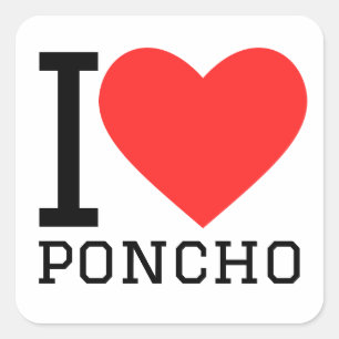 I love poncho square sticker