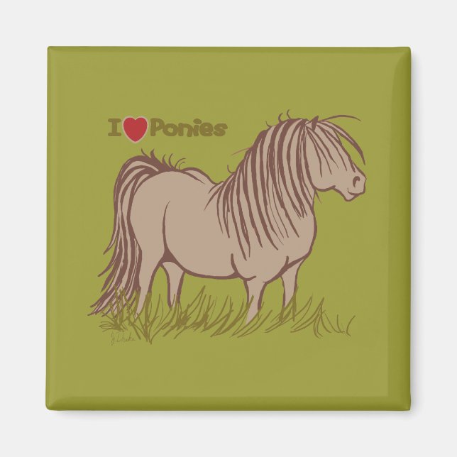 I Love Ponies Magnet (Front)