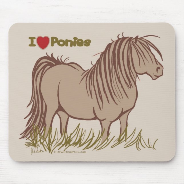 I Love Ponies Mouse Mat (Front)