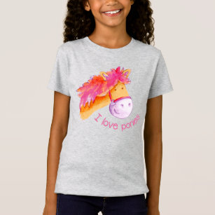 I love ponies watercolor art whimsy art T-Shirt